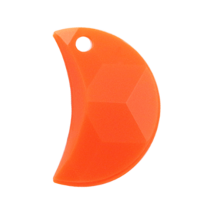 Pietra Pendente Mezzaluna Orange Fluo Opaque MA03-F33- Crystal Stones