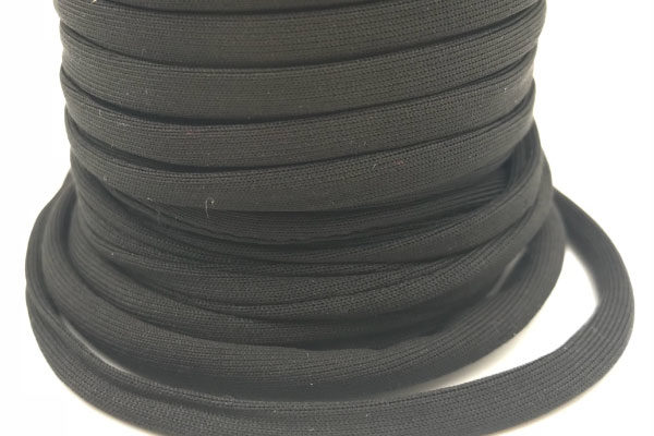 Cordoncino elastico Nero in fibra e gomma 5 mm - Venduto a metro - Crystal Stones