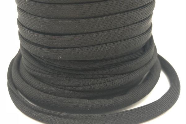 Cordoncino elastico Nero in fibra e gomma 5 mm – Venduto a metro – Crystal Stones