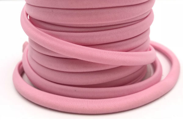 Cordoncino elastico Rosa in fibra e gomma 5 mm - Venduto a metro - Crystal Stones