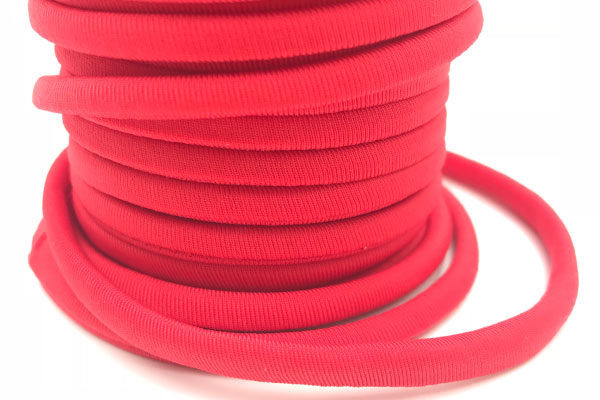 Cordoncino elastico Rosso in fibra e gomma 5 mm - Venduto a metro - Crystal Stones