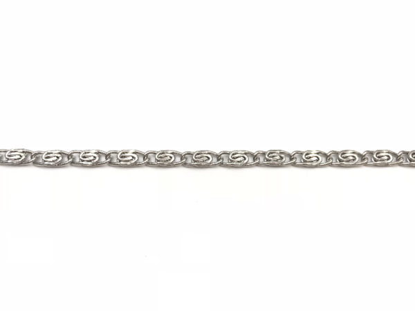 Catena groumette Silver intrecciata, spessore 12,5 x 12,5 mm - Venduta a metro - Crystal Stones