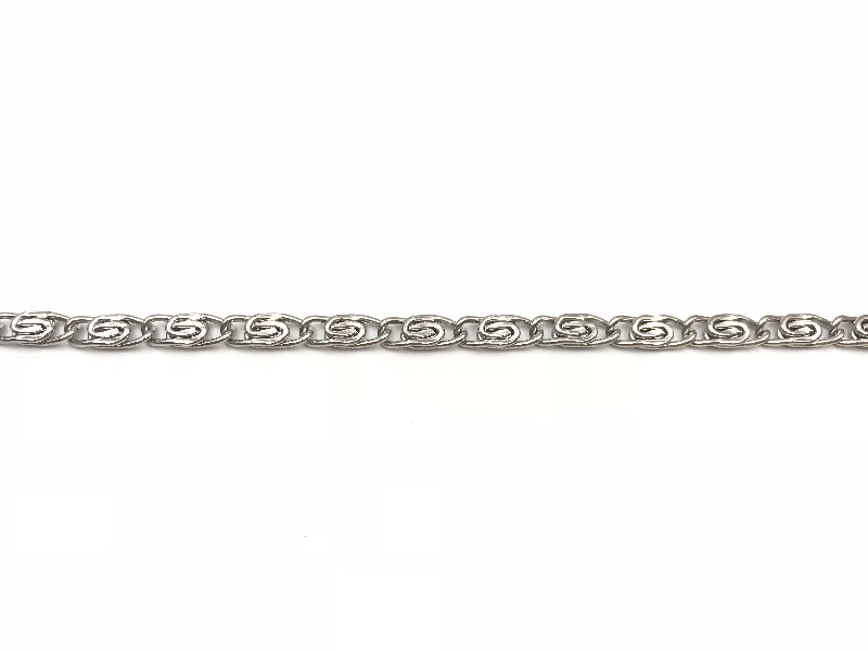 Catena groumette Silver intrecciata, spessore 12,5 x 12,5 mm – Venduta a metro – Crystal Stones
