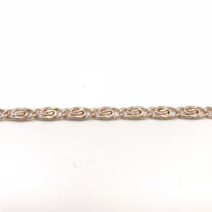 Catena groumette Rose Gold intrecciata, spessore 12,5 x 12,5 mm - Venduta a metro - Crystal Stones
