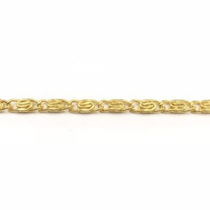 Catena groumette Gold intrecciata, spessore 12,5 x 12,5 mm - Venduta a metro - Crystal Stones
