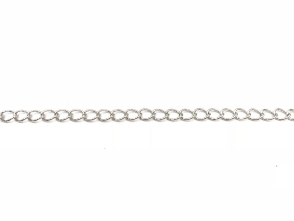 Catena groumette Silver ovale, spessore 5,5 x 4 mm - Venduta a metro - Crystal Stones