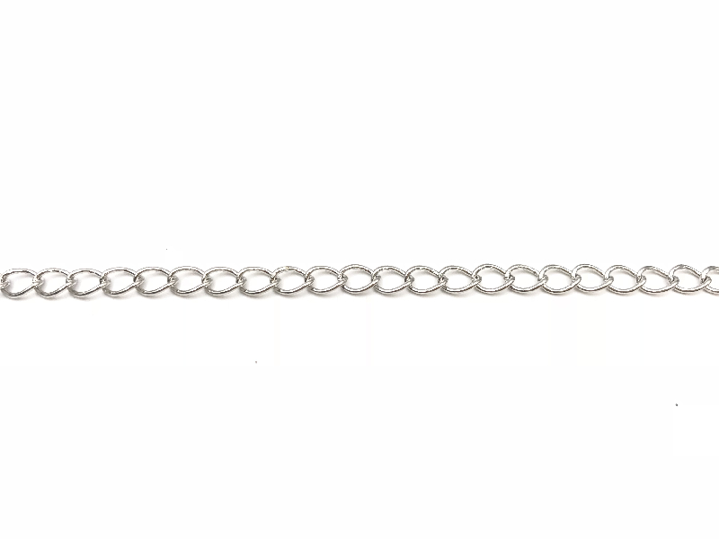 Catena groumette Silver ovale, spessore 5,5 x 4 mm – Venduta a metro – Crystal Stones