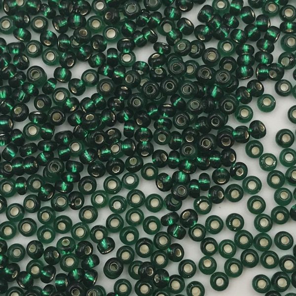 Rocailles Silver Lined Dark Green 11/0 - Confezione 10gr - Crystal Stones
