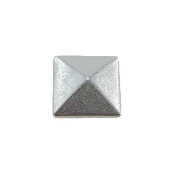 Borchia Piramidale Anti Silver 10mm Termoadesiva Piatta - In metallo - C016-AS - Crystal Stones