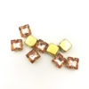 5041-10-137-02 2 Quadrato incastonato acrilico Golden-Light Peach 10x10mm