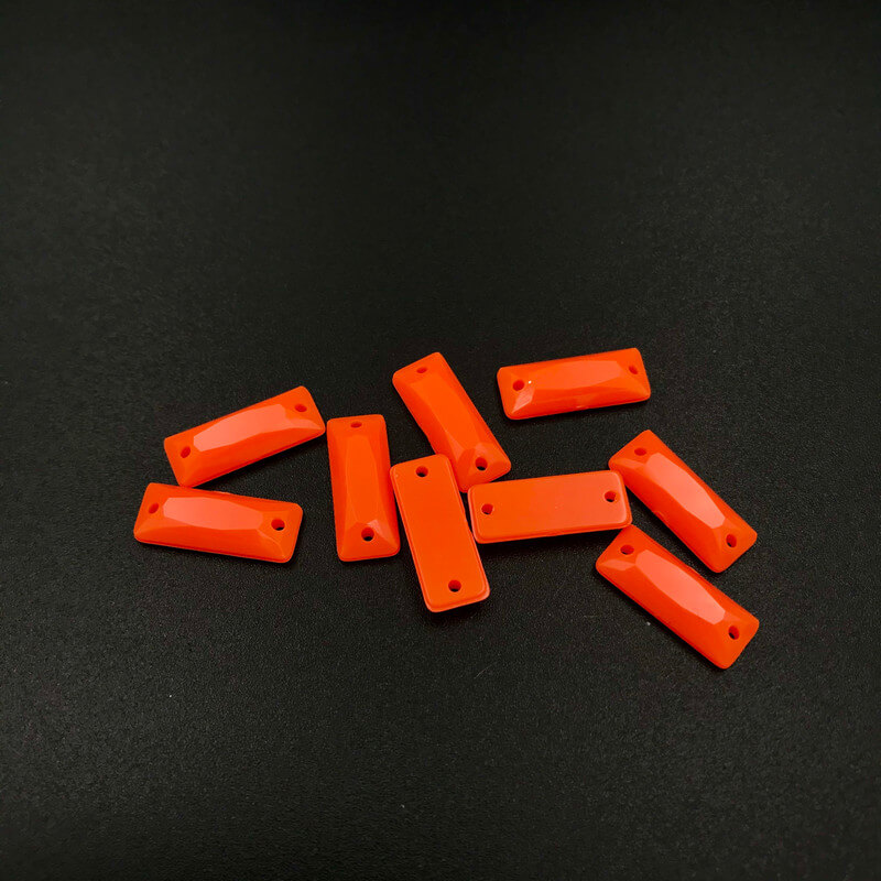 b24-615-f33 2 Baguette piatta acrilico Arancione Fluo 6x15mm