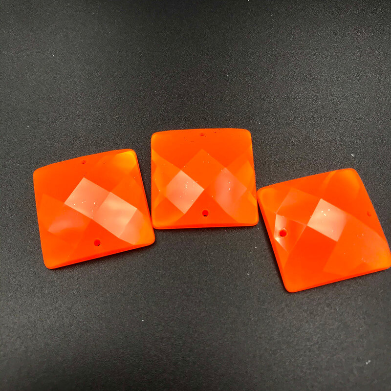 b26-25-h33 2 Quadrato piatto acrilico Arancione Fluo 25x25mm