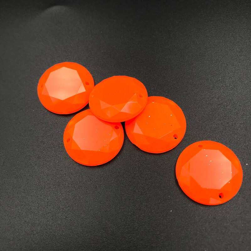 b36-20-h33 2 Tondo piatto acrilico Arancione Fluo 20mm