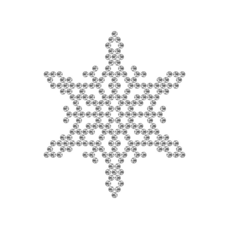Motivo Fiocco di Neve Termoadesivo Hotfix FN03 - Vari colori - In Cristallo - Crystal 101 - Xilion 2038 - Crystal Stones