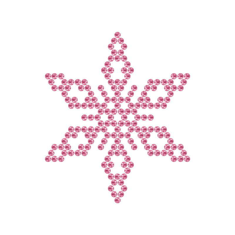 Motivo Fiocco di Neve Termoadesivo Hotfix FN02 - Vari colori - In Cristallo - Light Rose 110 - Xilion 2038 - Crystal Stones