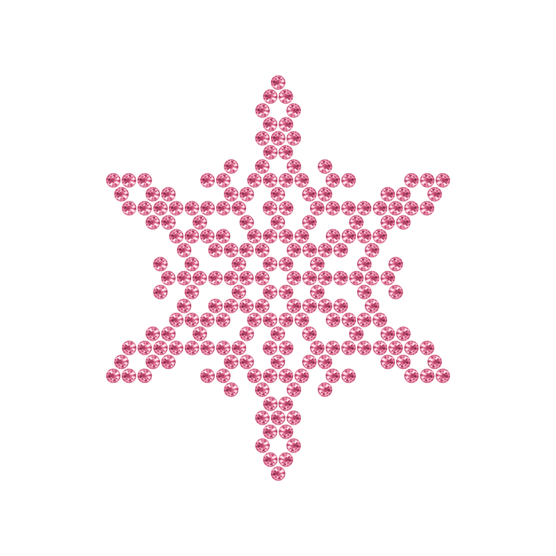 Motivo Fiocco di Neve Termoadesivo Hotfix FN03 - Vari colori - In Cristallo - Light Rose 110 - Xilion 2038 - Crystal Stones