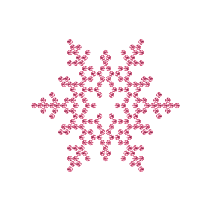 Motivo Fiocco di Neve Termoadesivo Hotfix FN05 - Vari colori - In Cristallo - Light Rose 110 - Xilion 2038 - Crystal Stones