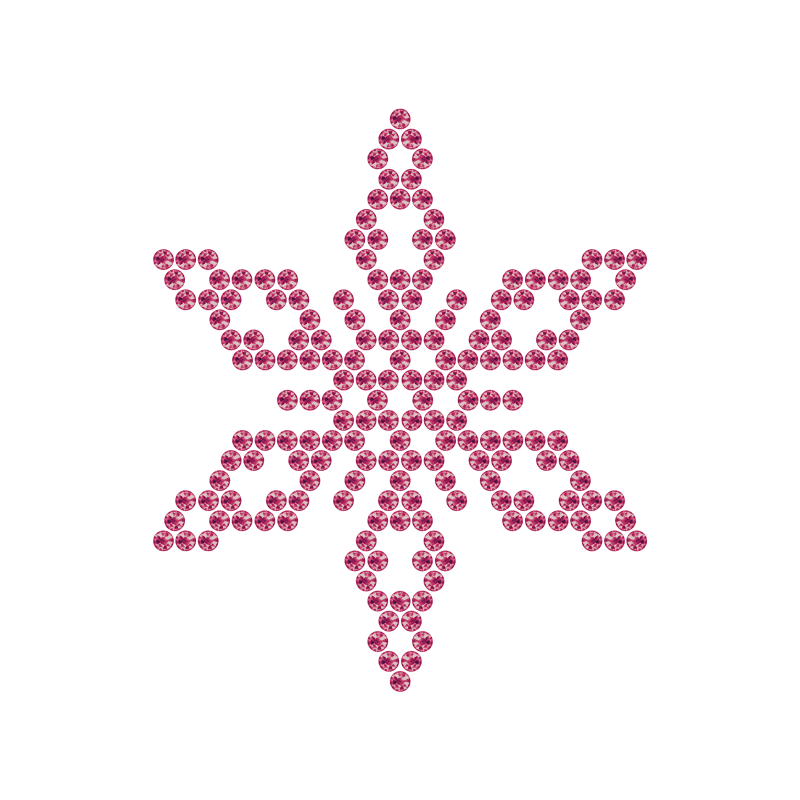 Motivo Fiocco di Neve Termoadesivo Hotfix FN02 - Vari colori - In Cristallo - Rose 111 - Xilion 2038 - Crystal Stones