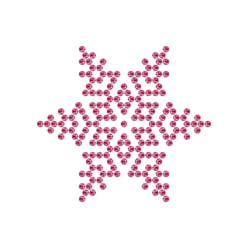 Motivo Fiocco di Neve Termoadesivo Hotfix FN04 - Vari colori - In Cristallo - Rose 111 - Xilion 2038 - Crystal Stones