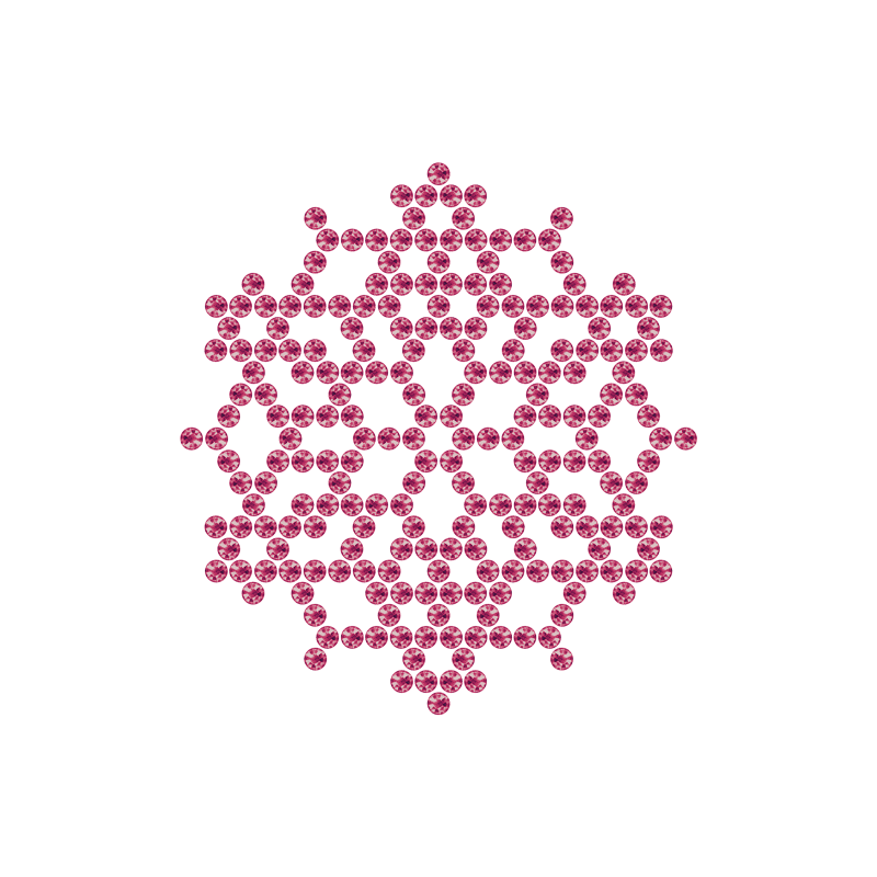 Motivo Fiocco di Neve Termoadesivo Hotfix FN06 - Vari colori - In Cristallo - Rose 111 - Xilion 2038 - Crystal Stones