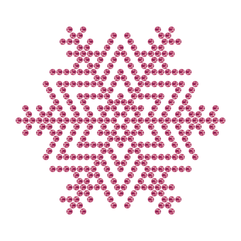 Motivo Fiocco di Neve Termoadesivo Hotfix - Vari colori - In Cristallo - Rose 111 - Xilion 2038 - Crystal Stones