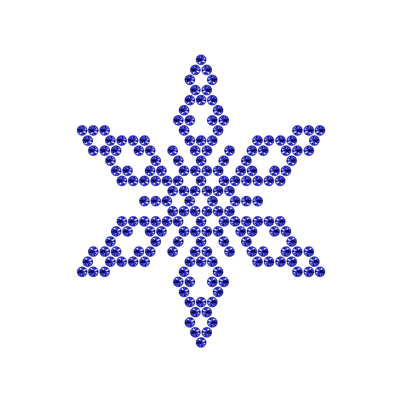 Motivo Fiocco di Neve Termoadesivo Hotfix FN02 - Vari colori - In Cristallo - Sapphire 116 - Xilion 2038 - Crystal Stones