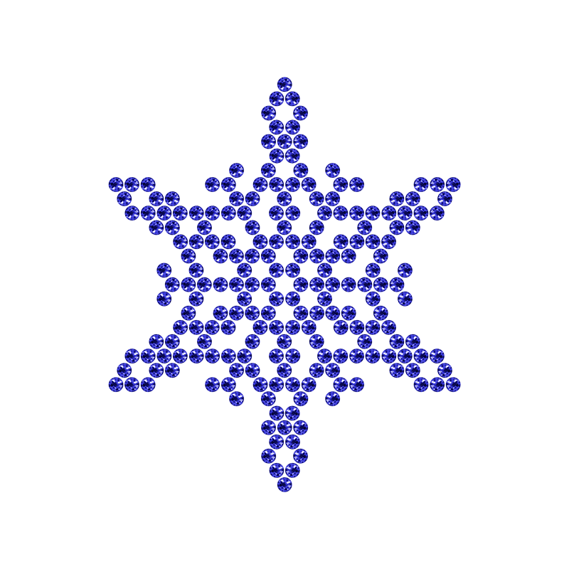 Motivo Fiocco di Neve Termoadesivo Hotfix FN03 - Vari colori - In Cristallo - Sapphire 116 - Xilion 2038 - Crystal Stones