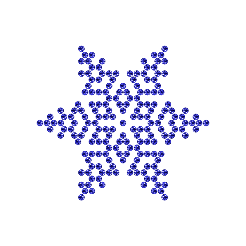 Motivo Fiocco di Neve Termoadesivo Hotfix FN04 - Vari colori - In Cristallo - Sapphire 116 - Xilion 2038 - Crystal Stones