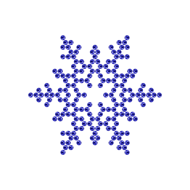 Motivo Fiocco di Neve Termoadesivo Hotfix FN05 - Vari colori - In Cristallo - Sapphire 116 - Xilion 2038 - Crystal Stones