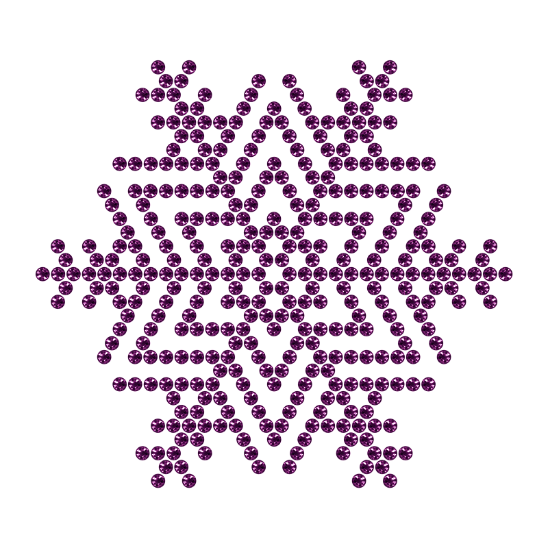 Motivo Fiocco di Neve Termoadesivo Hotfix - Vari colori - In Cristallo - Amethyst 119 - Xilion 2038 - Crystal Stones