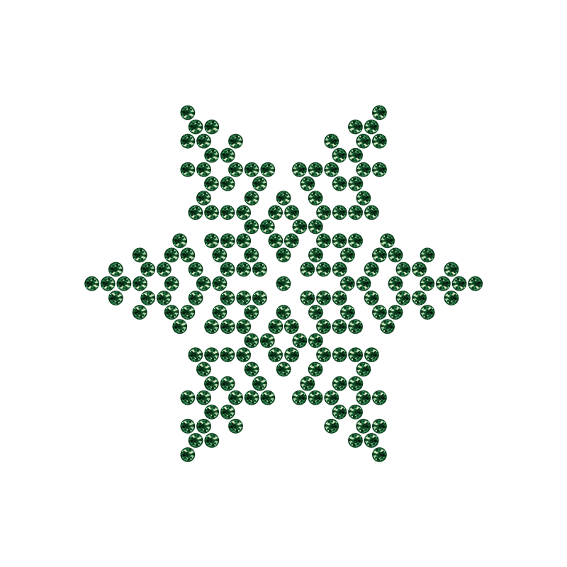 Motivo Fiocco di Neve Termoadesivo Hotfix FN04 - Vari colori - In Cristallo - Emerald 123 - Xilion 2038 - Crystal Stones