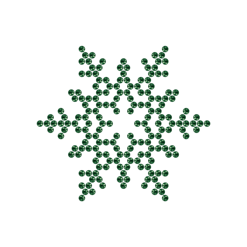 Motivo Fiocco di Neve Termoadesivo Hotfix FN05 - Vari colori - In Cristallo - Emerald 123 - Xilion 2038 - Crystal Stones