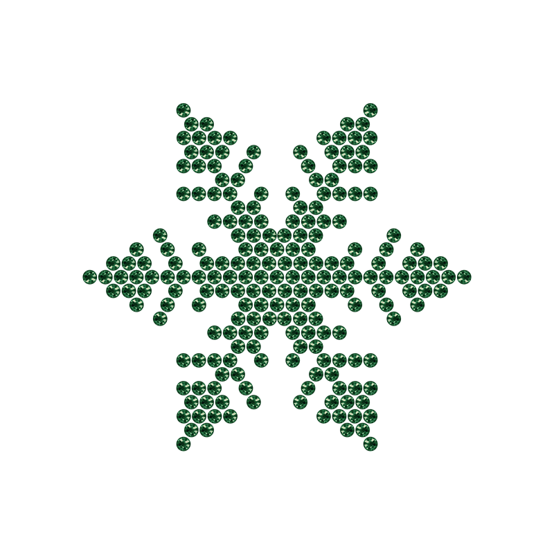 Motivo Fiocco di Neve Termoadesivo Hotfix FN07 - Vari colori - In Cristallo - Emerald 123 - Xilion 2038 - Crystal Stones