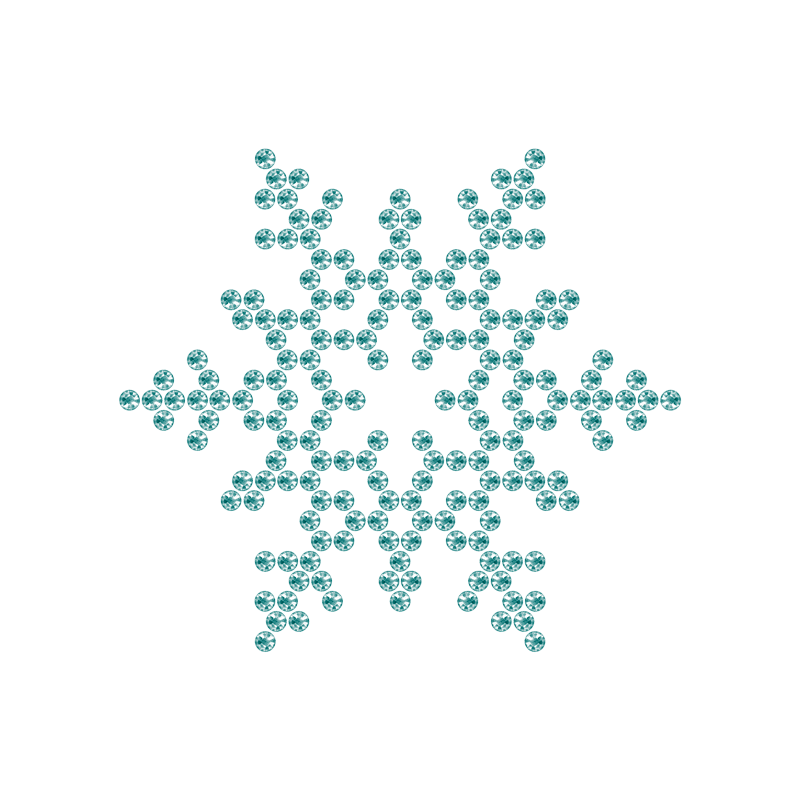 Motivo Fiocco di Neve Termoadesivo Hotfix FN05 - Vari colori - In Cristallo - Blue Zircon 127 - Xilion 2038 - Crystal Stones