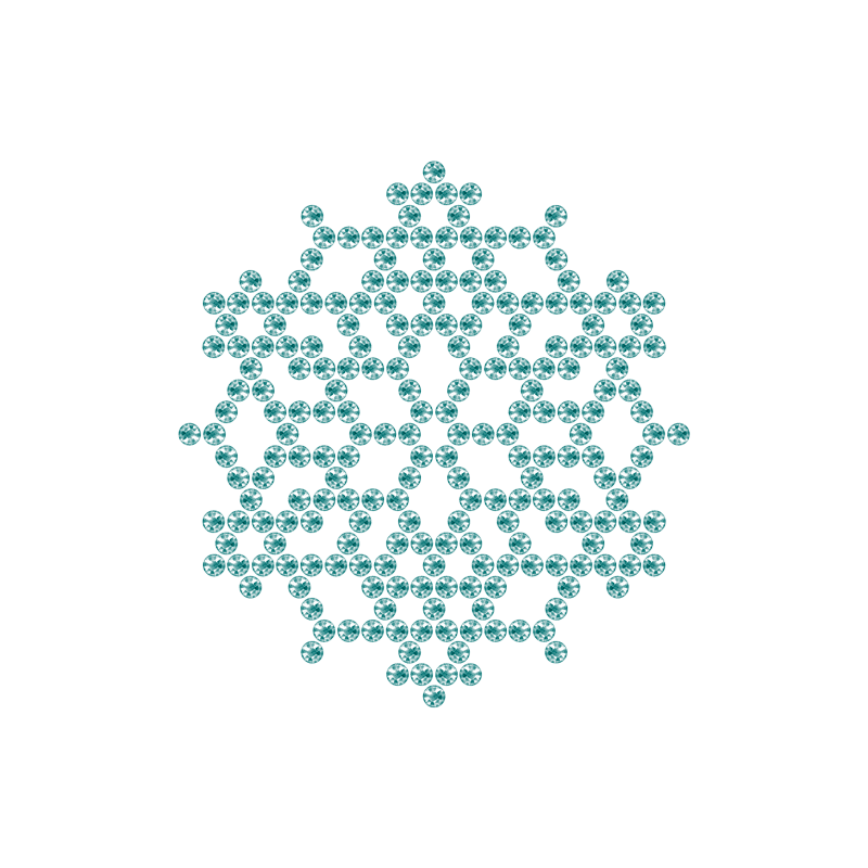 Motivo Fiocco di Neve Termoadesivo Hotfix FN06 - Vari colori - In Cristallo - Blue Zircon 127 - Xilion 2038 - Crystal Stones