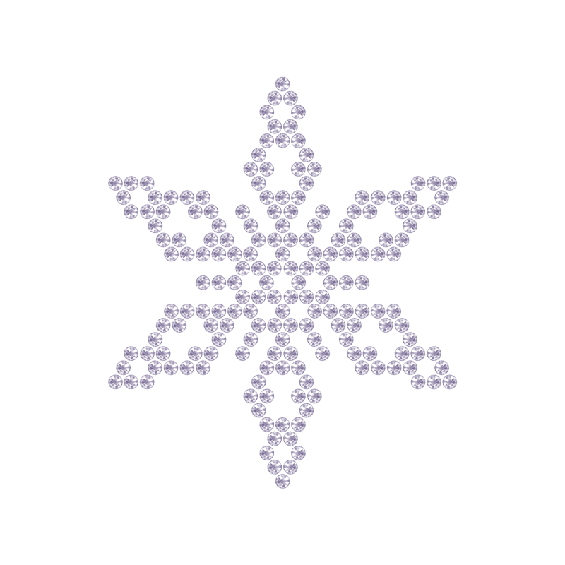 Motivo Fiocco di Neve Termoadesivo Hotfix FN02 - Vari colori - In Cristallo - White Opal 128 - Xilion 2038 - Crystal Stones