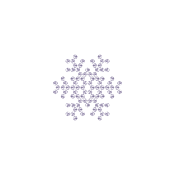Motivo Fiocco di Neve Termoadesivo Hotfix FN11 - Vari colori - In Cristallo - White Opal 128 - Xilion 2038 - Crystal Stones