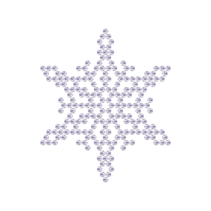 Motivo Fiocco di Neve Termoadesivo Hotfix FN03 - Vari colori - In Cristallo - White Opal 128 - Xilion 2038 - Crystal Stones