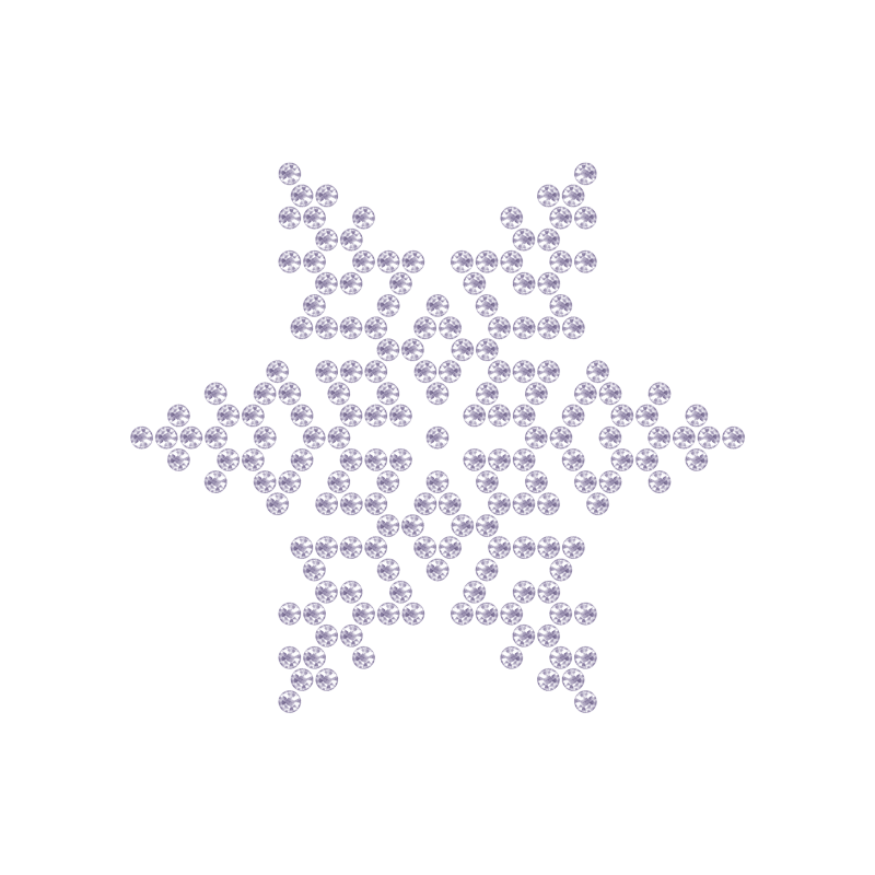 Motivo Fiocco di Neve Termoadesivo Hotfix FN04 - Vari colori - In Cristallo - White Opal 128 - Xilion 2038 - Crystal Stones