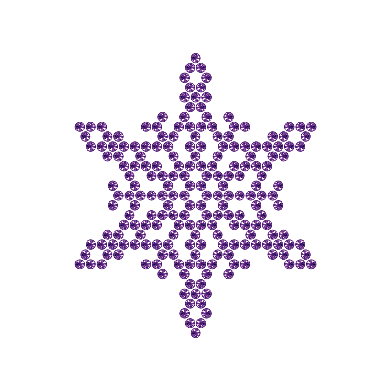 Motivo Fiocco di Neve Termoadesivo Hotfix FN03 - Vari colori - In Cristallo - Tanzanite 133 - Xilion 2038 - Crystal Stones