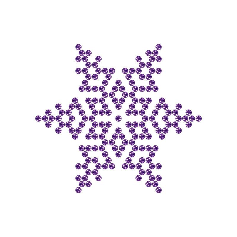 Motivo Fiocco di Neve Termoadesivo Hotfix FN04 - Vari colori - In Cristallo - Tanzanite 133 - Xilion 2038 - Crystal Stones