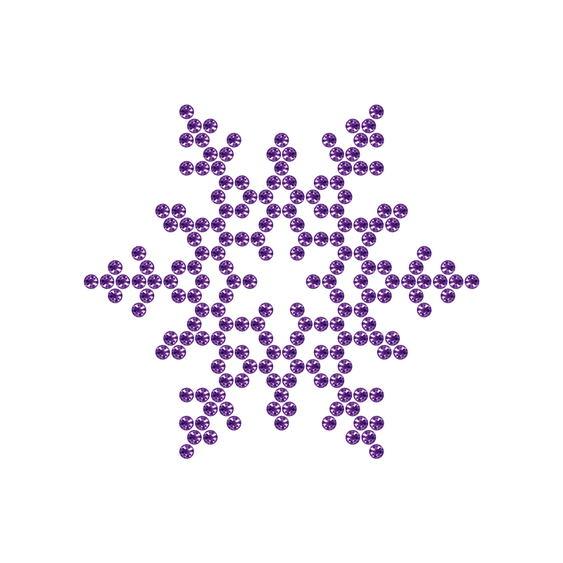 Motivo Fiocco di Neve Termoadesivo Hotfix FN05 - Vari colori - In Cristallo - Tanzanite 133 - Xilion 2038 - Crystal Stones