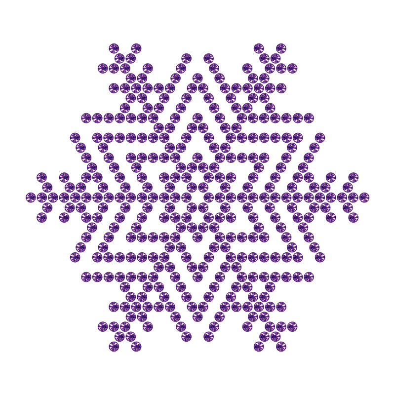 Motivo Fiocco di Neve Termoadesivo Hotfix - Vari colori - In Cristallo - Tanzanite 133 - Xilion 2038 - Crystal Stones