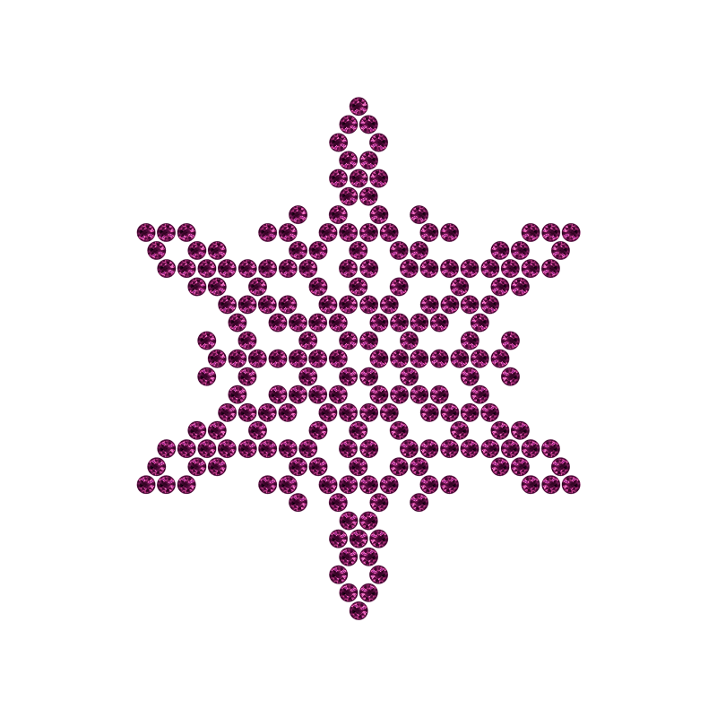 Motivo Fiocco di Neve Termoadesivo Hotfix FN03 - Vari colori - In Cristallo - Fuchsia 134 - Xilion 2038 - Crystal Stones