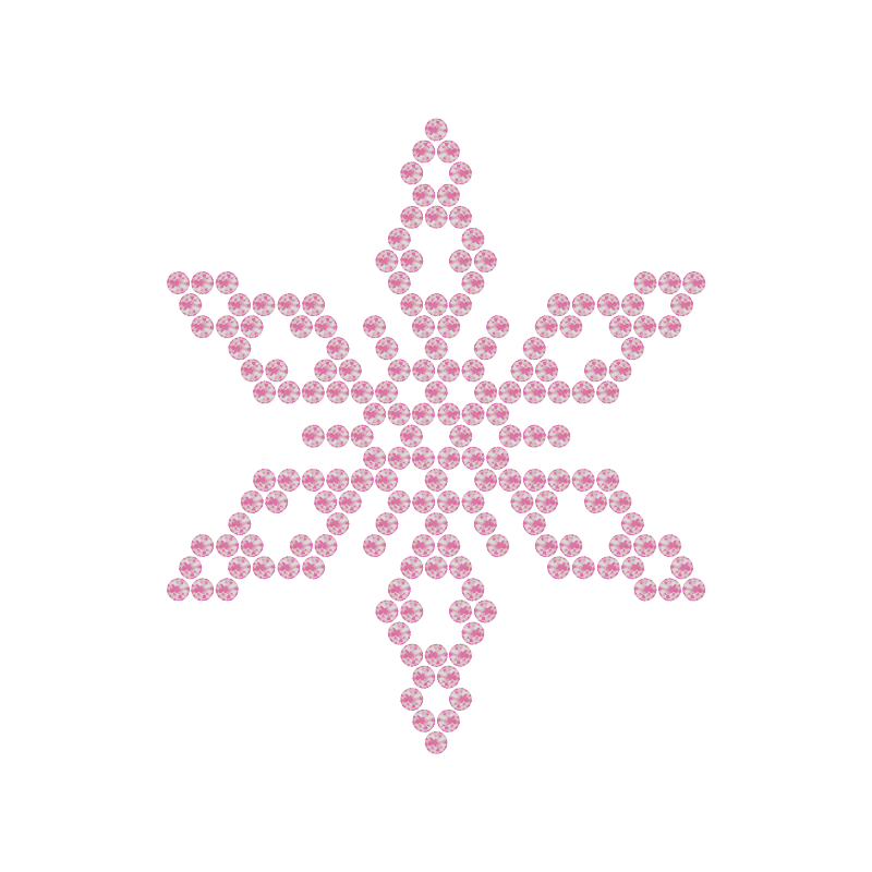 Motivo Fiocco di Neve Termoadesivo Hotfix FN02 – Vari colori – In Cristallo – Rose Opal 135 –  Xilion 2038 – Crystal Stones