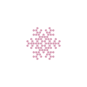 Motivo Fiocco di Neve Termoadesivo Hotfix FN11 - Vari colori - In Cristallo - Rose Opal 135 - Xilion 2038 - Crystal Stones