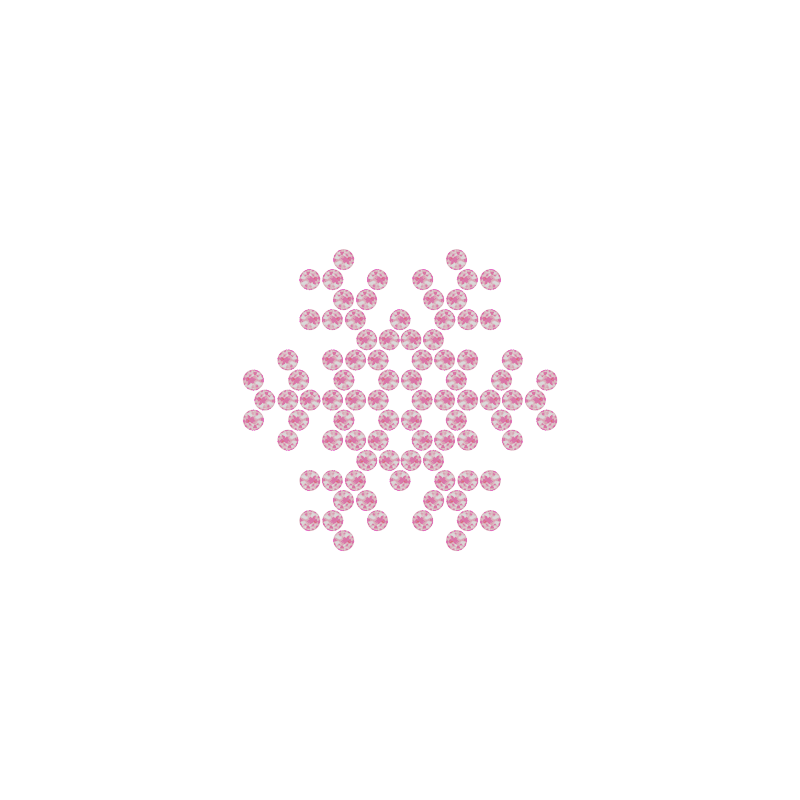 Motivo Fiocco di Neve Termoadesivo Hotfix FN11 – Vari colori – In Cristallo – Rose Opal 135 –  Xilion 2038 – Crystal Stones