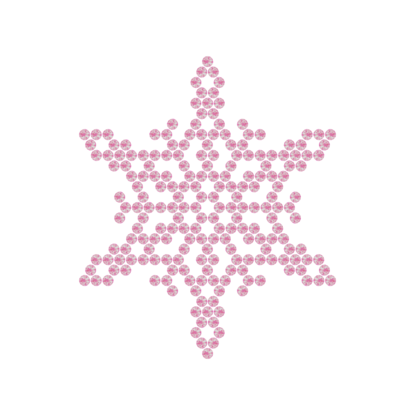 Motivo Fiocco di Neve Termoadesivo Hotfix FN03 - Vari colori - In Cristallo - Rose Opal 135 - Xilion 2038 - Crystal Stones
