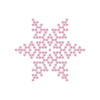 Motivo Fiocco di Neve Termoadesivo Hotfix FN04 - Vari colori - In Cristallo - Rose Opal 135 - Xilion 2038 - Crystal Stones