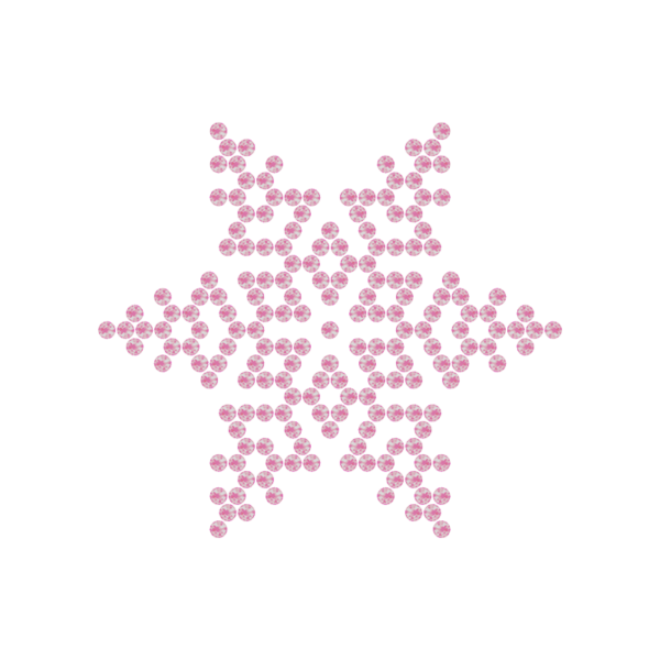 Motivo Fiocco di Neve Termoadesivo Hotfix FN04 - Vari colori - In Cristallo - Rose Opal 135 - Xilion 2038 - Crystal Stones